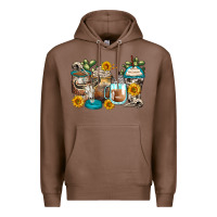 Chestnut bull skull coffee cups Premium Hoodie - Zillion Design Studio