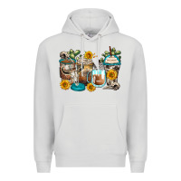 Dove Grey bull skull coffee cups Premium Hoodie - Zillion Design Studio