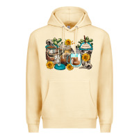 Pina Colada bull skull coffee cups Premium Hoodie - Zillion Design Studio