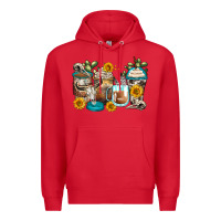 Red bull skull coffee cups Premium Hoodie - Zillion Design Studio