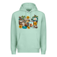 Seafoam bull skull coffee cups Premium Hoodie - Zillion Design Studio