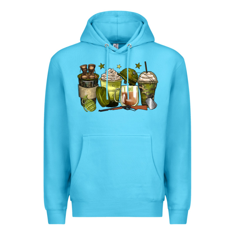 Army Coffee Cups Premium Hoodie by Zillion Design Studio | Teevron