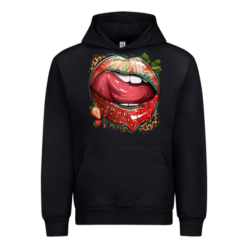 Strawberry Lips With Leopard Urban Hoodie by texasbilliewilder | Teevron