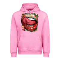 Fuchsia Pink strawberry lips with leopard Urban Hoodie - texasbilliewilder