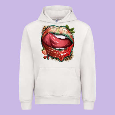 Strawberry Lips With Leopard Urban Hoodie Designed By Texasbilliewilder