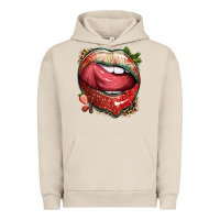 Pigment French Oak strawberry lips with leopard Urban Hoodie - texasbilliewilder