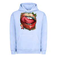 Pigment Grape Ice strawberry lips with leopard Urban Hoodie - texasbilliewilder