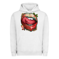 Pigment Lunar Rock strawberry lips with leopard Urban Hoodie - texasbilliewilder