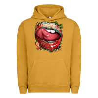 Pigment Peanut Butter strawberry lips with leopard Urban Hoodie - texasbilliewilder