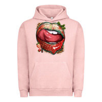 Pigment Salmon strawberry lips with leopard Urban Hoodie - texasbilliewilder
