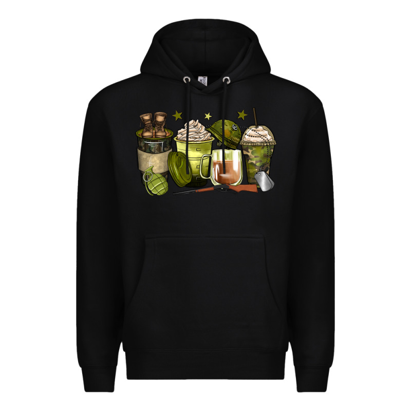 Army Coffee Cups Premium Hoodie by Zillion Design Studio | Teevron