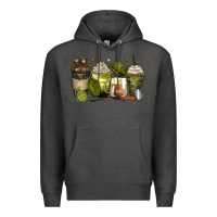 Charcoal Heather army coffee cups Premium Hoodie - Zillion Design Studio