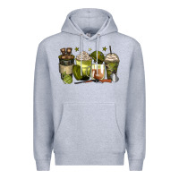 Heather Grey army coffee cups Premium Hoodie - Zillion Design Studio