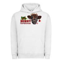 Pigment Lunar Rock merry christmas highland calf with candy cane Urban Hoodie - RanaPortraitStore