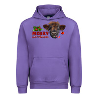 Tulip merry christmas highland calf with candy cane Urban Hoodie - RanaPortraitStore