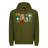 Army Green horses coffee cups Premium Hoodie - Zillion Design Studio