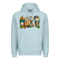 Blue Mist horses coffee cups Premium Hoodie - Zillion Design Studio