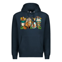 Navy horses coffee cups Premium Hoodie - Zillion Design Studio