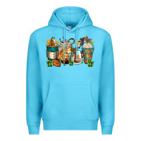 Ocean Blue horses coffee cups Premium Hoodie - Zillion Design Studio