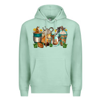 Seafoam horses coffee cups Premium Hoodie - Zillion Design Studio