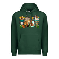 Sports Green horses coffee cups Premium Hoodie - Zillion Design Studio