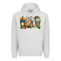 Dove Grey horses coffee cups Premium Hoodie - Zillion Design Studio