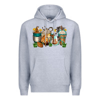 Heather Grey horses coffee cups Premium Hoodie - Zillion Design Studio