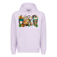 Lilac horses coffee cups Premium Hoodie - Zillion Design Studio