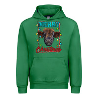 Emerald merry christmas highland calf baby cow Urban Hoodie - RanaPortraitStore