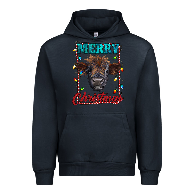 Merry Christmas Highland Calf Baby Cow Urban Hoodie by RanaPortraitStore | Teevron
