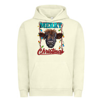 Pigment Pistachio merry christmas highland calf baby cow Urban Hoodie - RanaPortraitStore