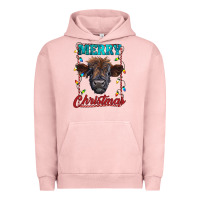 Pigment Salmon merry christmas highland calf baby cow Urban Hoodie - RanaPortraitStore