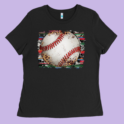 Sports Baseball Background Ladies Tee Designed By Artiststas