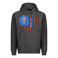 Charcoal Heather 4th of july nurse heart flag Premium Hoodie - texasbilliewilder