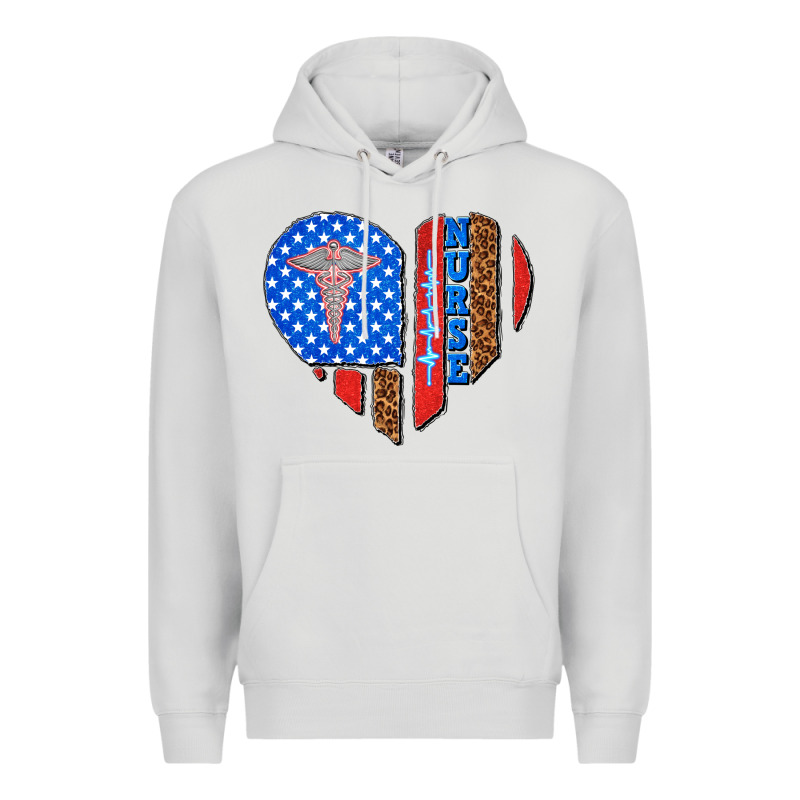 4th Of July Nurse Heart Flag Premium Hoodie by texasbilliewilder | Teevron