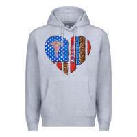 Heather Grey 4th of july nurse heart flag Premium Hoodie - texasbilliewilder