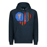 Navy 4th of july nurse heart flag Premium Hoodie - texasbilliewilder