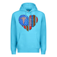 Ocean Blue 4th of july nurse heart flag Premium Hoodie - texasbilliewilder