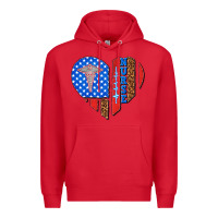 Red 4th of july nurse heart flag Premium Hoodie - texasbilliewilder