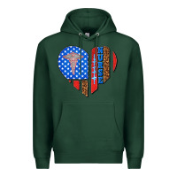 Sports Green 4th of july nurse heart flag Premium Hoodie - texasbilliewilder