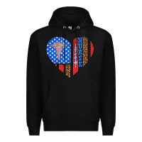 Black 4th of july nurse heart flag Premium Hoodie - texasbilliewilder