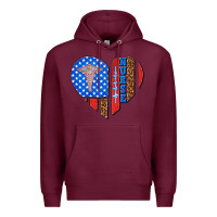 Burgundy 4th of july nurse heart flag Premium Hoodie - texasbilliewilder