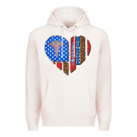 Pale Pink 4th of july nurse heart flag Premium Hoodie - texasbilliewilder