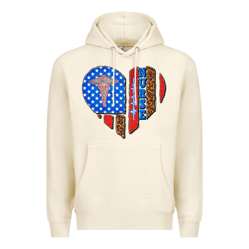 4th Of July Nurse Heart Flag Premium Hoodie by texasbilliewilder | Teevron