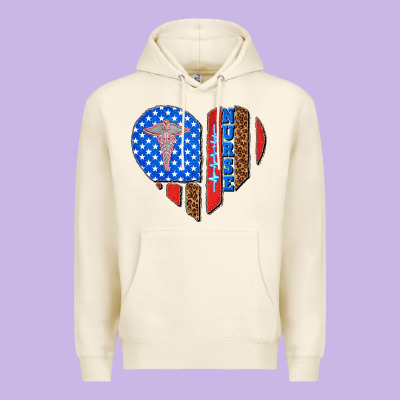 4th Of July Nurse Heart Flag Premium Hoodie Designed By Texasbilliewilder