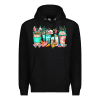 Black easter nurse coffee cups Premium Hoodie - Zillion Design Studio