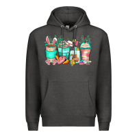 Charcoal Heather easter nurse coffee cups Premium Hoodie - Zillion Design Studio