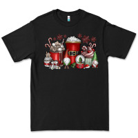 Black Christmas Coffee Drink Premium Tee - CowhideDigitalArt