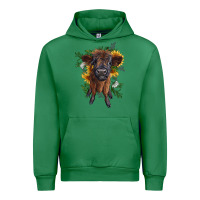 Highland Cow With Sunflower Urban Hoodie | Teevron
