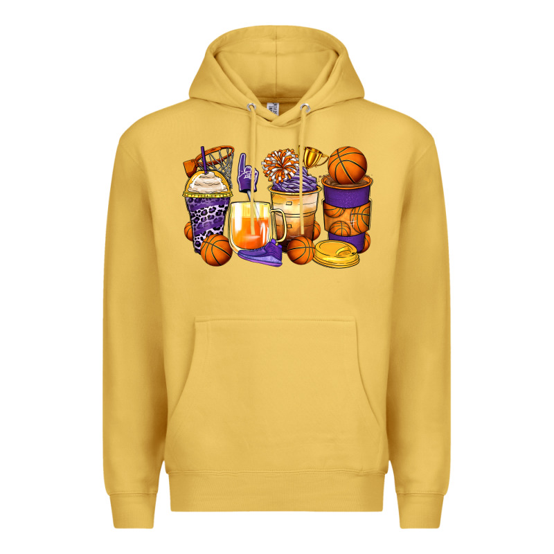 Basketball Coffee Cups Premium Hoodie by Zillion Design Studio | Teevron